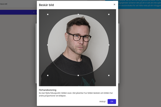 Beskärning av profilbild